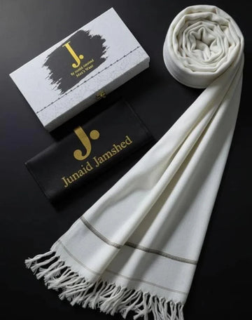 White Wool Shawl With Box